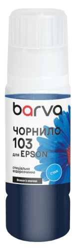 Чорнило для Epson 103 C спеціальне 65 мл, OneKey, водорозчинне, блакитне Barva (E103-691e)