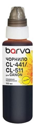 Чорнило для Canon CL-441/CLI-521/CL-511 спеціальне 100 мл, водорозчинне, жовте Barva (C521-288e)