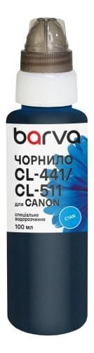 Чорнило для Canon CL-441/CLI-521/CL-511 спеціальне 100 мл, водорозчинне, блакитне Barva (C521-286e)