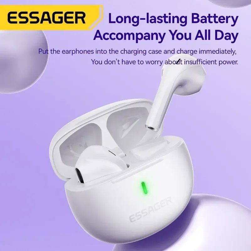 Навушники ESSAGER (color box) Bluetooth White EEJTW-SL02