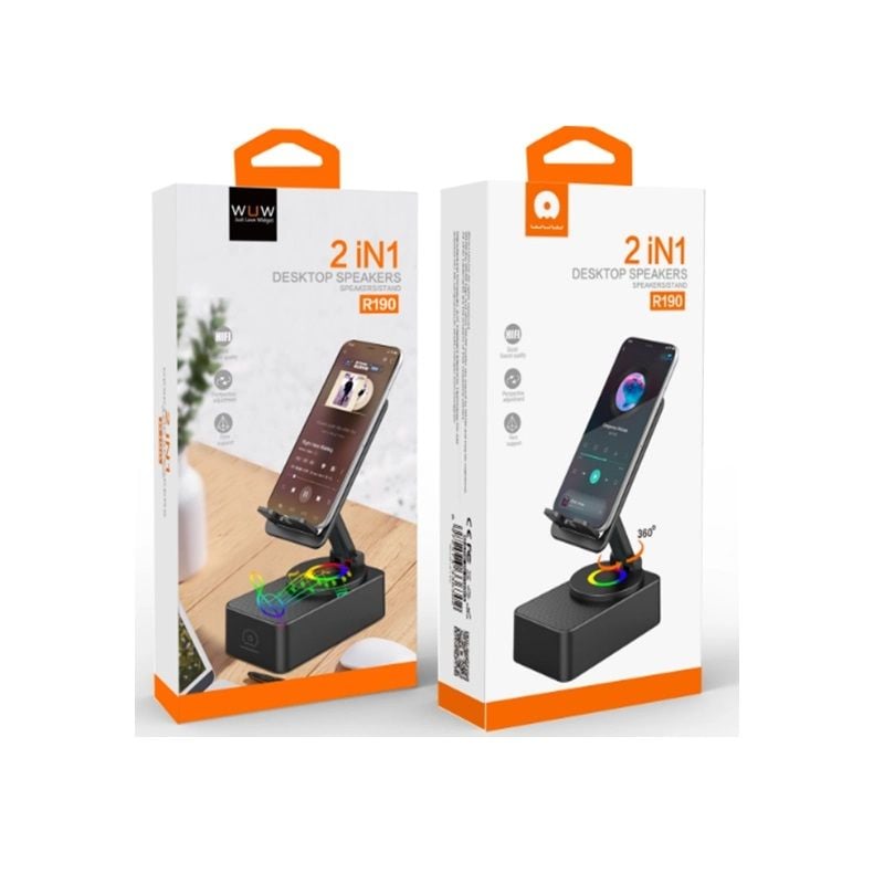 Портативна акустика WUW-R190 2 in 1 Holder & Speaker Black