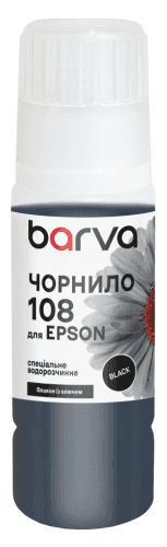 Чорнило для Epson 108 BК спеціальне 70 мл, OneKey, водорозчинне, чорне Barva (E108-948e)