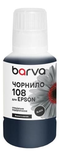 Чорнило для Epson 108 BК спеціальне 140 мл, OneKey, водорозчинне, чорне Barva (E108-1009)