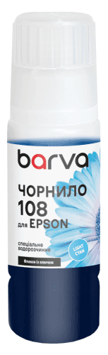 Чорнило для Epson 108 LC спеціальне 70 мл, OneKey, водорозчинне, світло-блакитне Barva (E108-952e)