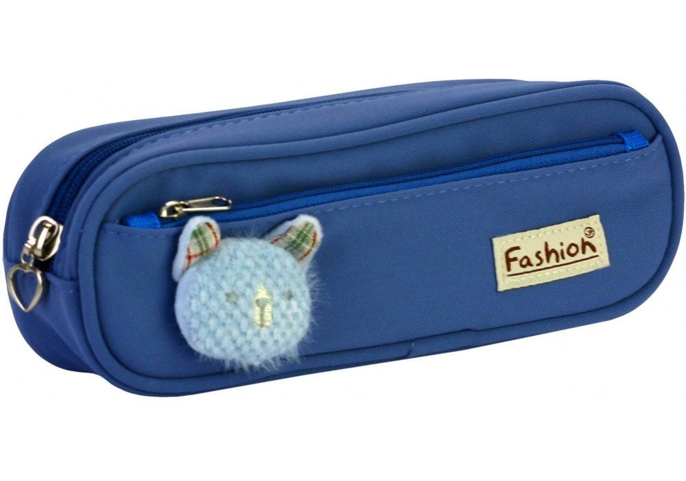 Пенал на 2 відділення з аплікацією CF6885-dk.blue