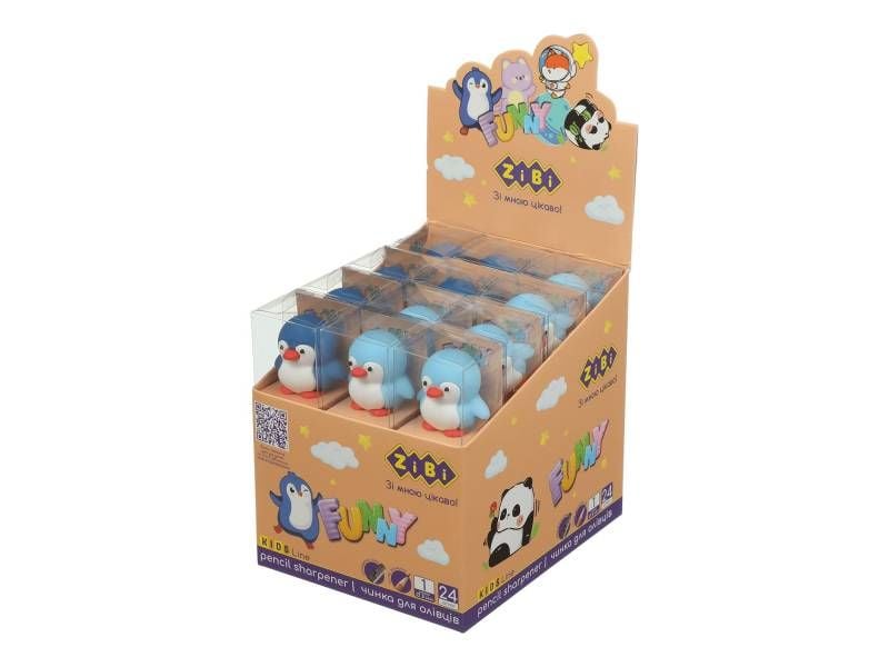 Точилка Zibi фігурка PENGUIN 1отв, асорті ZB.5597