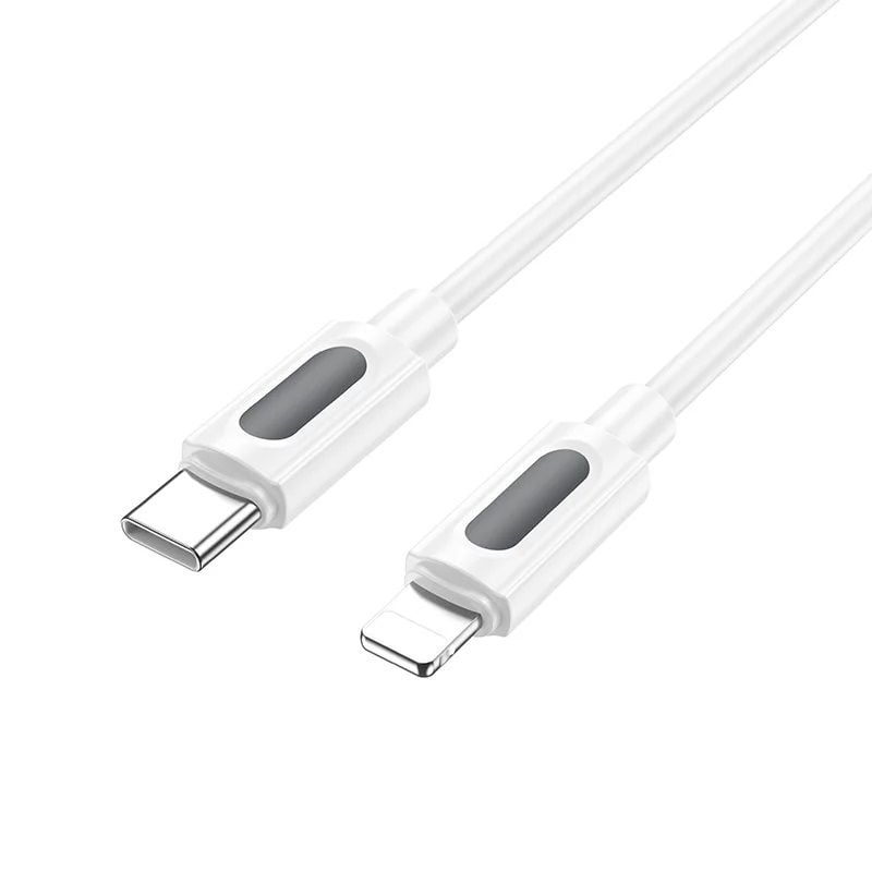Кабель BOROFONE BX114 Structure PD silicone charging data cable iP White