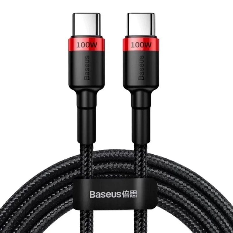 Кабель Baseus Cafule PD2.0 100W flash charging Type-C For Type-C cable (20V 5A)2m Red+Black CATKLF-AL91