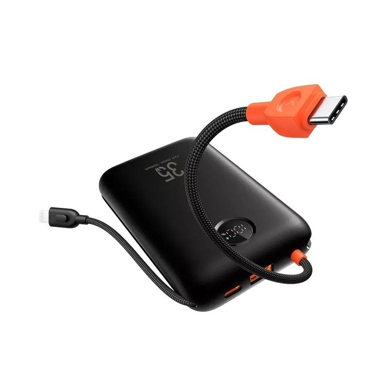 Зовнішній акумулятор VEGER 20000 mAh with built-in cables Type C / Lightning PD QC3.0 35W K2 (W2068) black VG-W2068