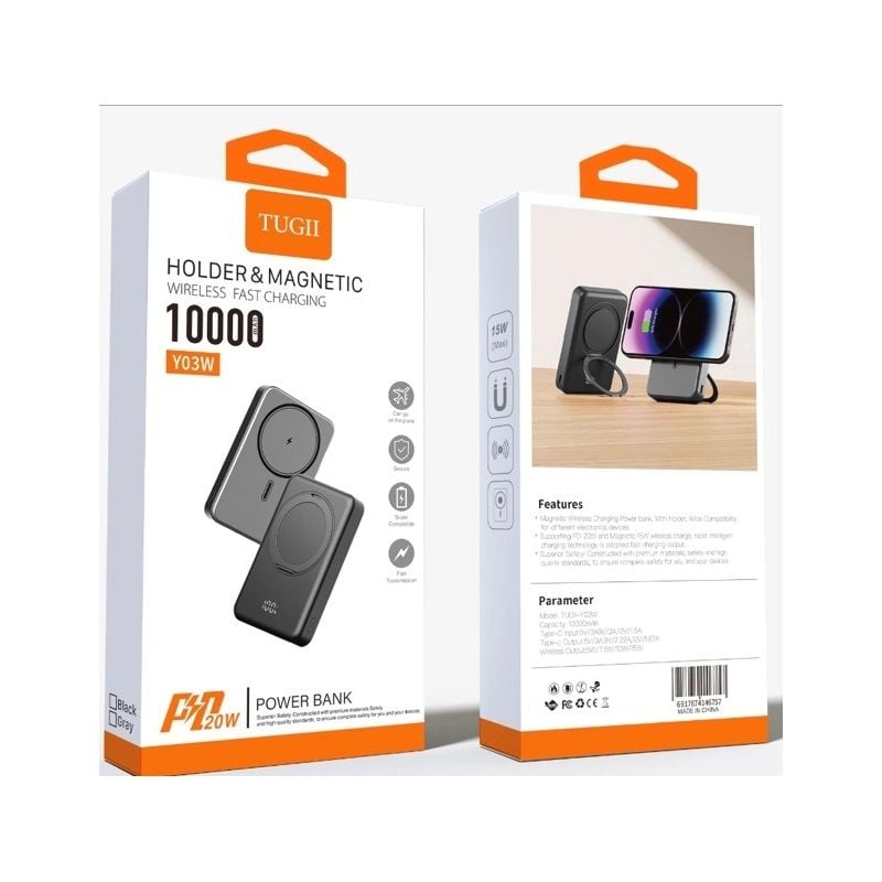 Зовнішній акумулятор WUW TUGII-Y03 15W magsafe 10000mAh Black Y03W