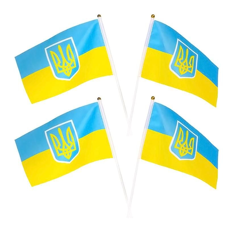 Прапор України із флагштоком 20*28см