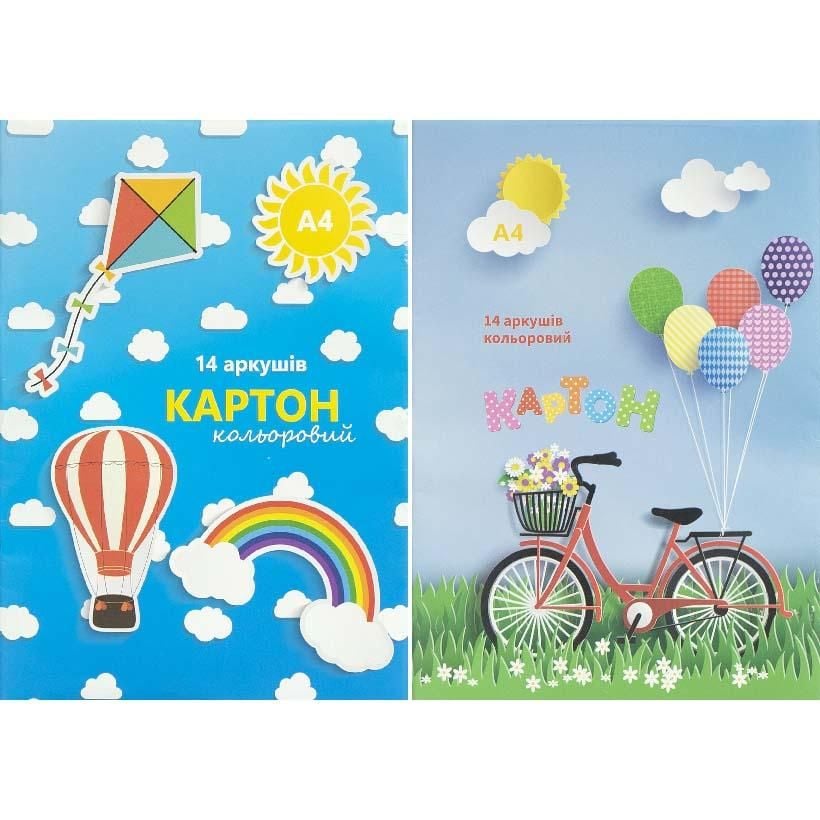 Кольоровий картон А4 14 арк.(7кол.) ТМ Тетрада ТЕ462365