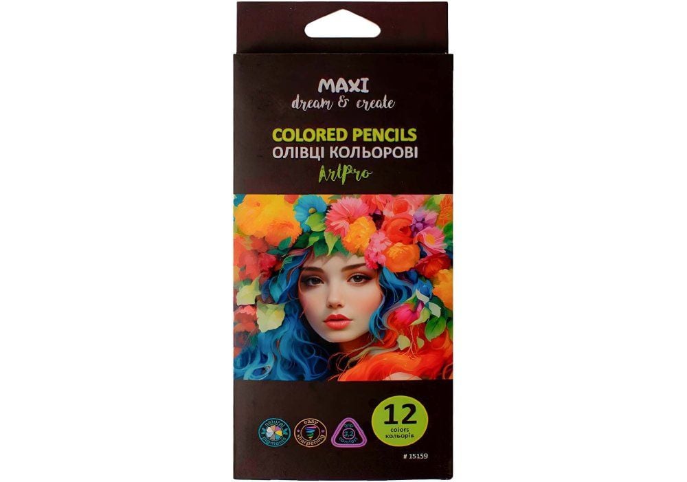Олівці кольорові професійні "Art Pro", 12 кольорів, трикутні MX15159