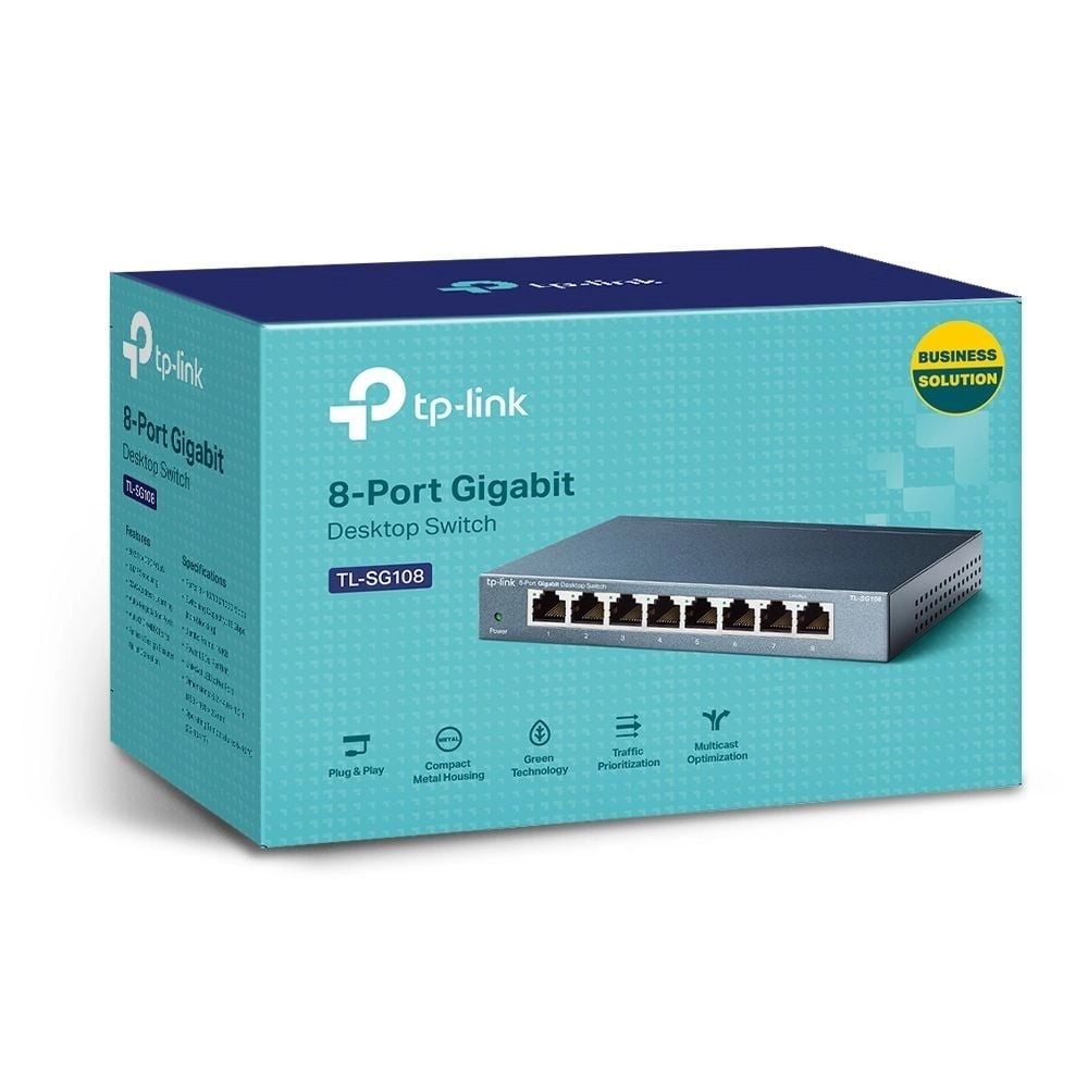 Комутатор TP-LINK TL-SG108 8*GE,Некерований