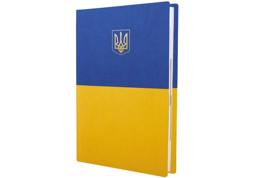 Щоденник датований 2027, VIVELLA, жовто-блакитний, тиснення "Герб", А5 O26115-99