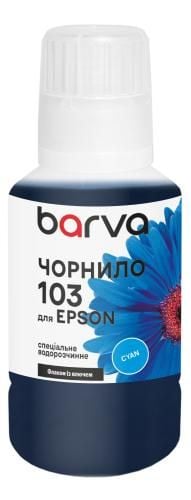 Чорнило для Epson 103 C спеціальне 140 мл, OneKey, водорозчинне, блакитне Barva (E103-696e)