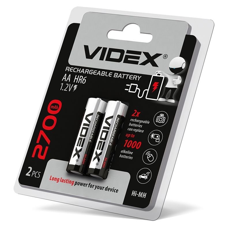 Акамулятор АА VIDEX 2700mAh комплект 2шт