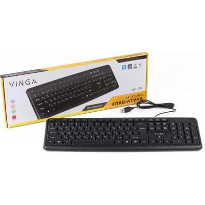 Клавіатура USB Vinga KB110BK мембранна,чорна