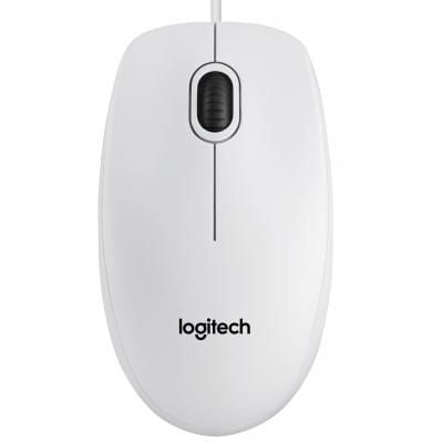 Мишка USB  Logitech B100 (910-003360) біла, оптична