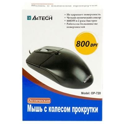Мишка PS/2 A4-Tech OP-720 black