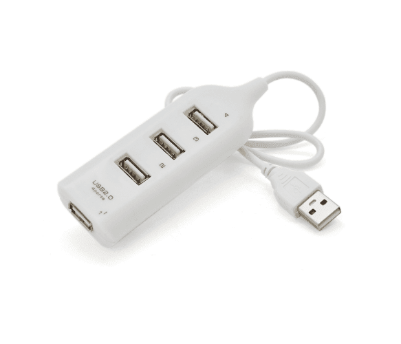 Хаб USB 1.1 4 порта, Whie, 480Mbts живлення від USB, Blister Q200 19155