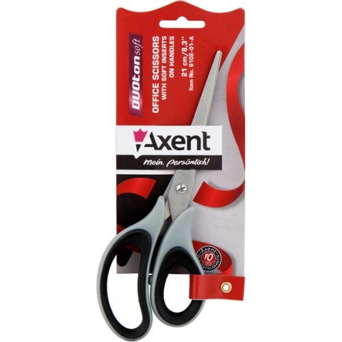 Ножиці офісні Axent Duoton Soft 21 см Сіро-чорні (6102-01-A)