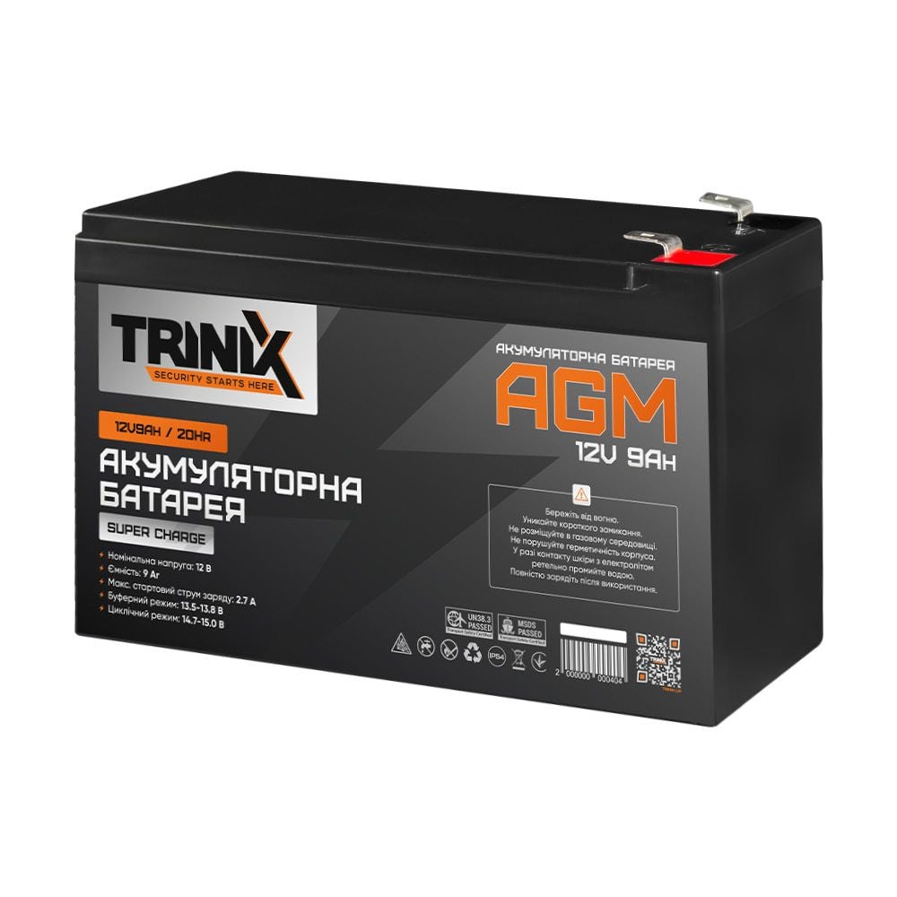 Акумуляторна батарея 12V 9Ah/20Hr TRINIX SUPER CHARGE