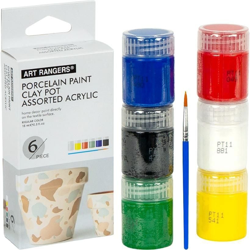 Фарби 15мл "Art Ranger" 6 кольорів "Porcelain" з пензлем A06015-3