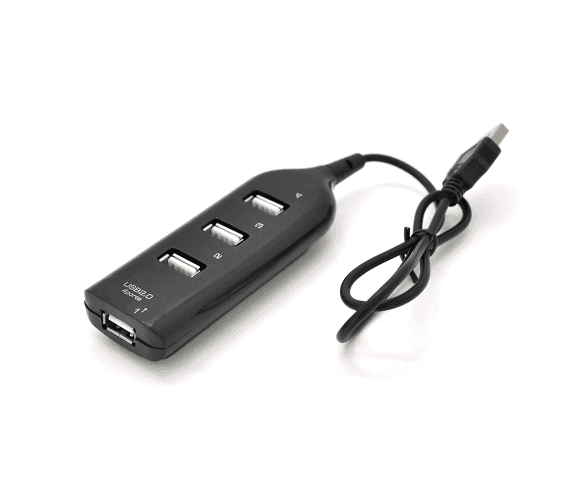 Хаб USB 2.0 4 порту, Black, 480Mbts живлення від USB, Blister 19156
