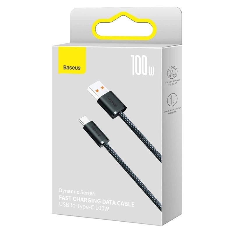 Кабель Baseus Dynamic Series Fast Charging Data Cable USB to Type-C 100W 2m Slate Gray CALD000716