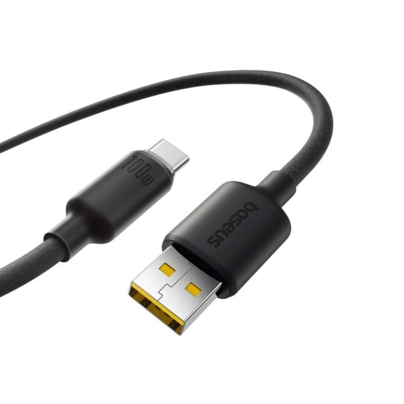 Кабель Baseus Foamed Silicone Fast Charging Data Cable USB to Type-C 100W Comic 1m Black E0426800