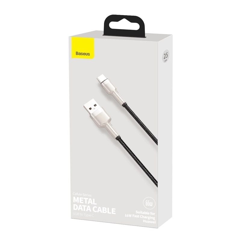 Baseus Cafule Series Metal Data Cable USB to Type-C 66W 0.25m Black CAKF000001