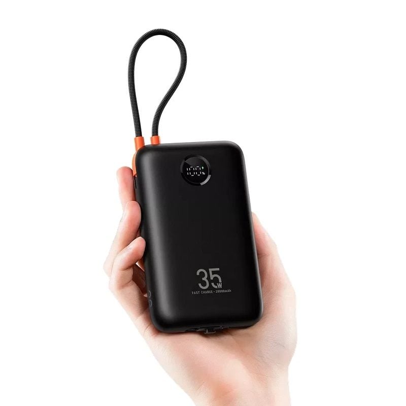 Зовнішній акумулятор VEGER 20000 mAh with built-in cables Type C / Lightning PD QC3.0 35W K2 (W2068) black VG-W2068