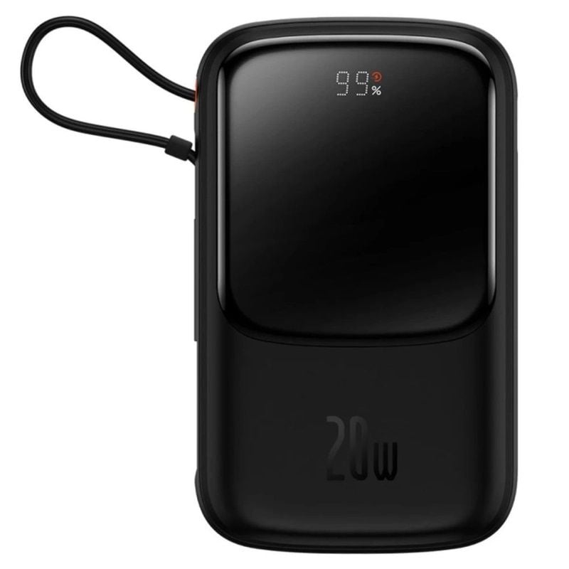 Зовнішній акумулятор Baseus Qpow Pro Digital Display Fast Charge Power Bank 10000mAh 20W iP Edition Black (With: Simple charging cable Type-C 3A 0.3m Black) PPQD020001