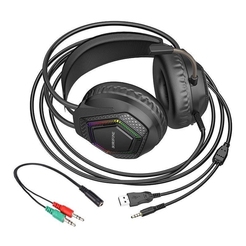 Навушники ігрові Borofone BO105 Thunder gaming headphones black