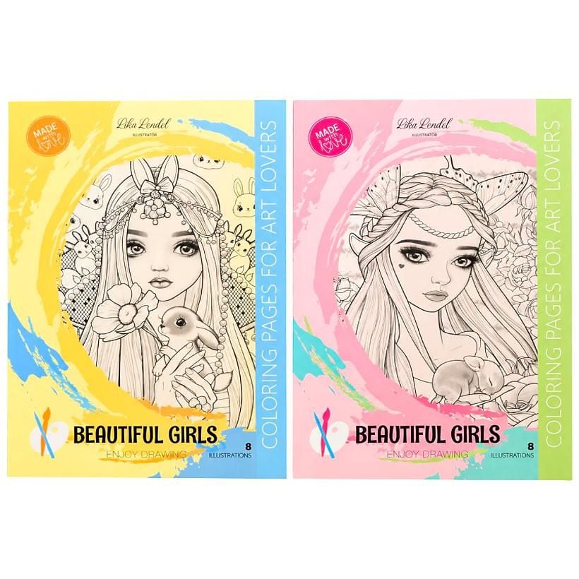 Розмальовка-антистрес 297*210мм на скобі 8 аркушів "Beautifull girls" 228969