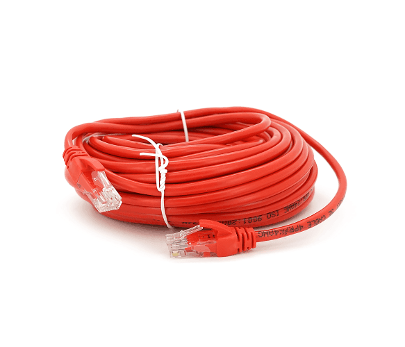 Патч-корд литий RITAR, UTP, RJ45, Cat.5e, 15m, червоний, Cu (мідь) 04298