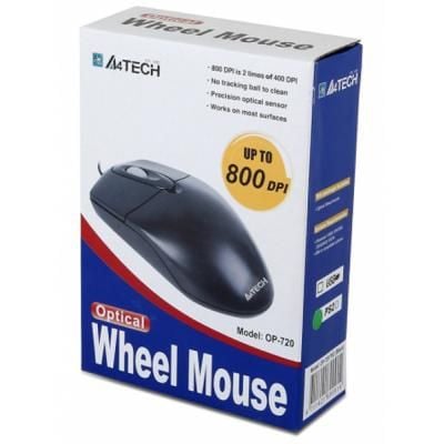 Мишка USB A4-tech OP-720 Black-USB